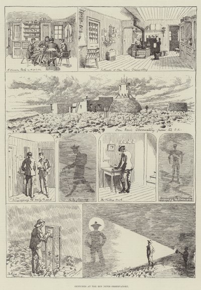 Sketches at the Ben Nevis Observatory by Alfred Courbould